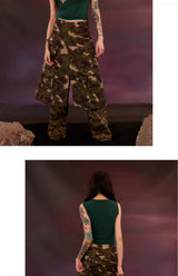 Cute Unisex Military Double-layer Dinosaur Skort