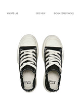 Distressed Washed Jumbo Platform Commuter Sneakers