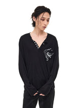 Merino Tencel Wool Henley Tee