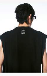 Black Deconstructed Padded Tank Top
