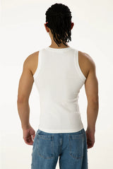 Men's Slim Ribbed Knit Workout Tank
