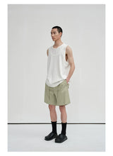 Draped Drawstring Elastic Waist Pleated Shorts