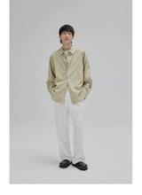 Basic Long Sleeve Cotton Blend Shirt