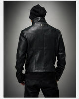 Asymmetric Wild Cowhide Leather Jacket