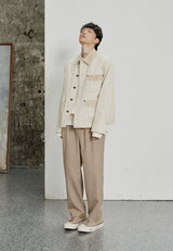 Pleated Wide Leg Suit Pants