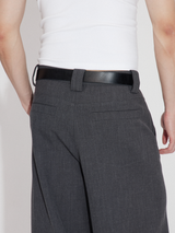 Wrinkle-resistant Wool-like Asymmetrical Cargo Dress Pants
