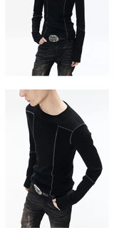 Basic Black Fitted Long Sleeve Tee