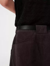 Side Pocket Striped Corduroy Capri Pants
