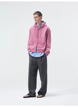 Short Drawstring Embroidered Distressed Hoodie