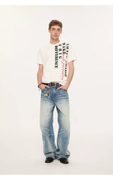 Casual Cool Dry Contrast Slogan Tees