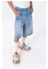 Men's 5-Inch Washed Blue Denim Shorts