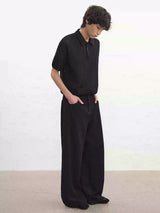 Cutout Ribbed Cotton Polo Shirts