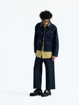 Hand Splashed Washed Straight Cropped Jeans