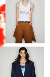 Vintage Y2K Double Layer Button Skort