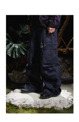 Three-Color Ring-Cut Cargo Pants