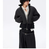 Oversized Curved Sleeves Ribbed Down Jacket