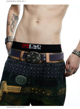Vintage Purple Horsehair Leather Belt