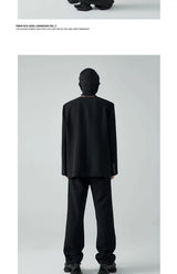 Unisex Loose Padded Uncollared Blazer