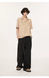 Embroidered Seagull V-neck Polo Shirts