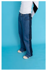 Men's Colorblock Wide Leg Jeans
