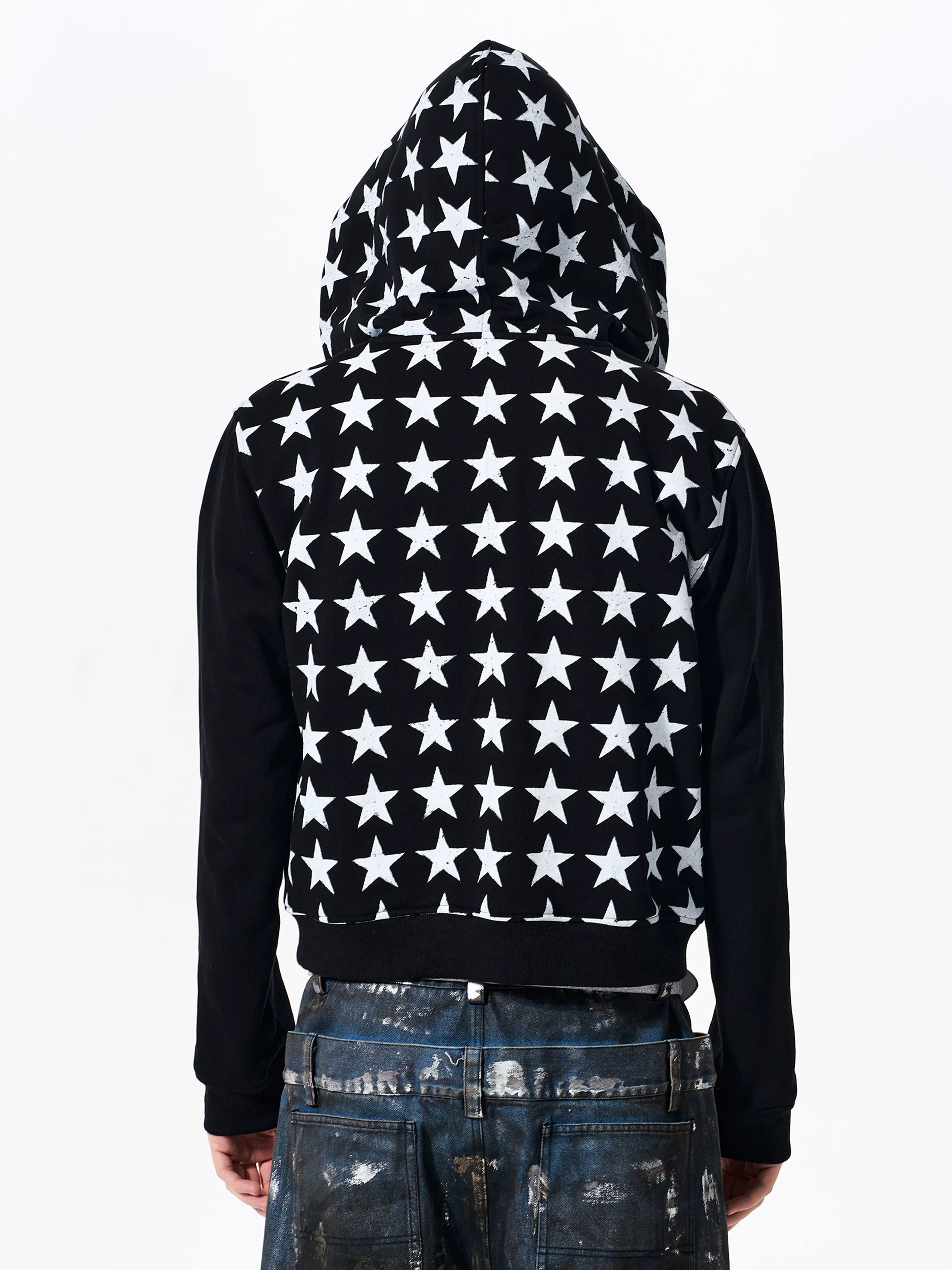 Men's Star Printed Hooded Jacket