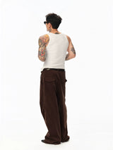 Imported Corduroy Wide Leg Straight Pants