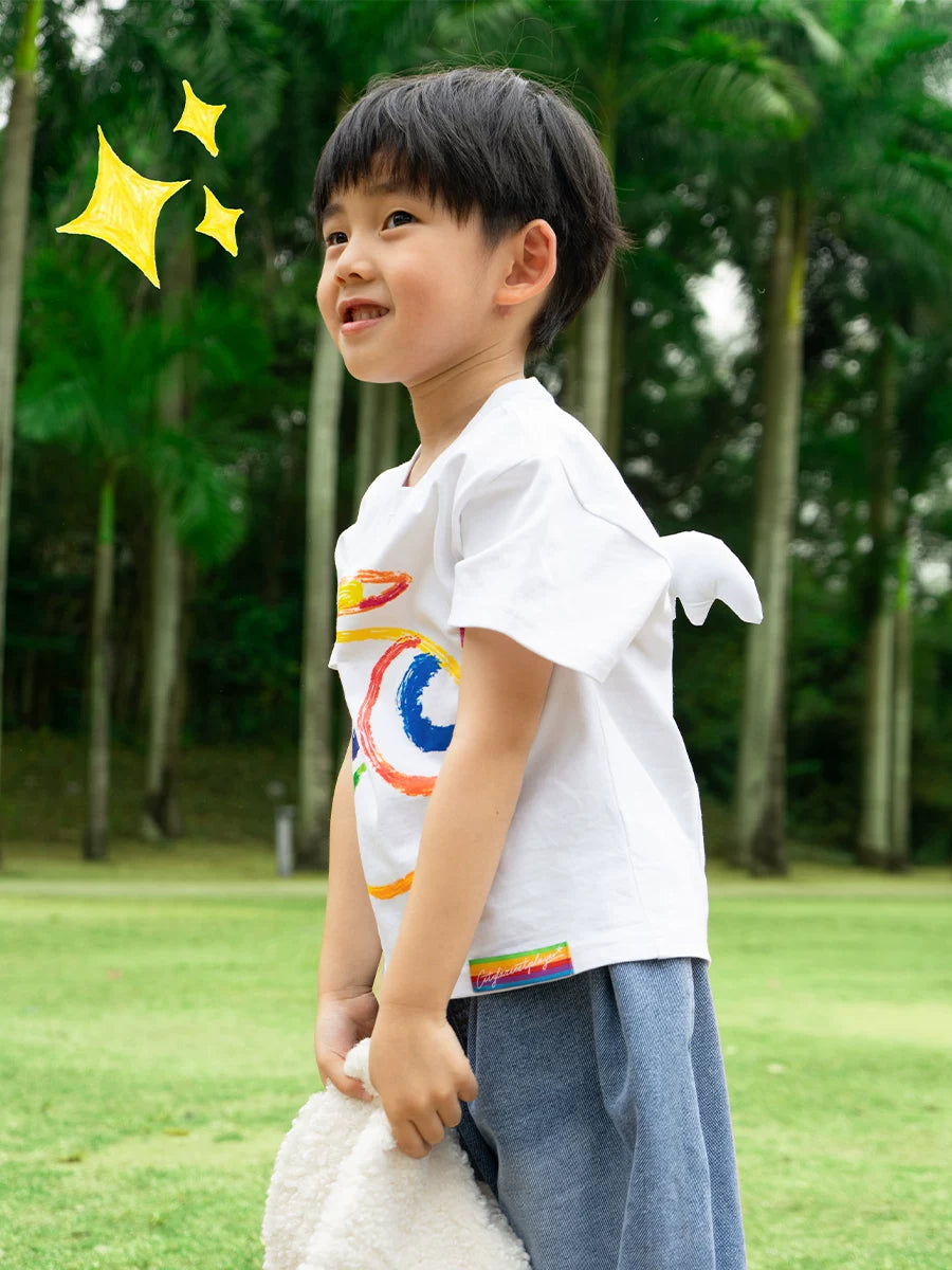 Angel Wing Print Cotton Kids' Tees