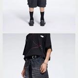 Special Waistband Tailored Washed Denim Shorts