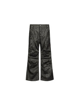 Nightfang Black Waxed Flared Jeans