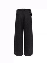 Leopard Print Jacquard Pleated Straight Pants