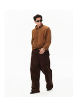 Imported Corduroy Wide Leg Straight Pants