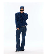 Elegant Retro Plaid Boxy Tweed Jacket