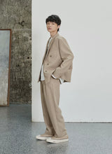 Pleated Wide Leg Suit Pants