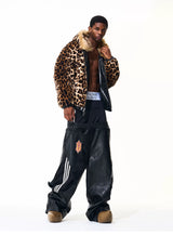 Men's Reversible Quilted Leopard Leather Jacket
