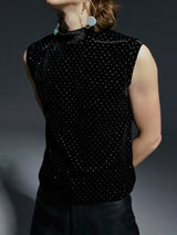 Retro Disco Rhinestone Sleeveless Tee