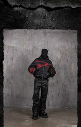 Burnt Red Distressed Bandage MA1 Jacket