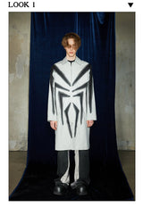 Spider Print Grey Mid-length Coat