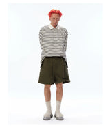 Men's Long Sleeve Striped Cotton Polo
