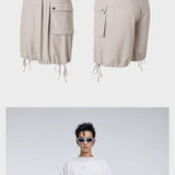 Casual Three Color Pocket Drawstring Shorts