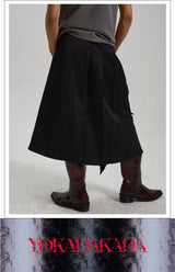 Unisex Long Asymmetrical Pleated Acetate Dress