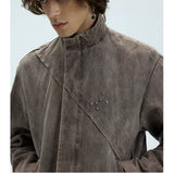Washed Fleece Plaid Lined Jacket