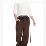Men's Rivet Washed Distressed Straight Pants