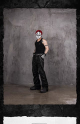 Nightfang Black Waxed Flared Jeans