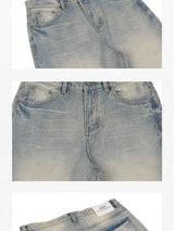 Ice Blue Washed Flared Cotton Jeans