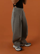 Men's Black Gray Loose Straight Sweatpants