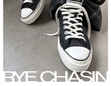 Black Leather Blend Vulcanized Tongue Sneakers