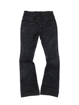 Double Waist Waxed Whiskered Skinny Jeans