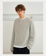Men’s Waffle Henley Twofer Long-Sleeved Tees