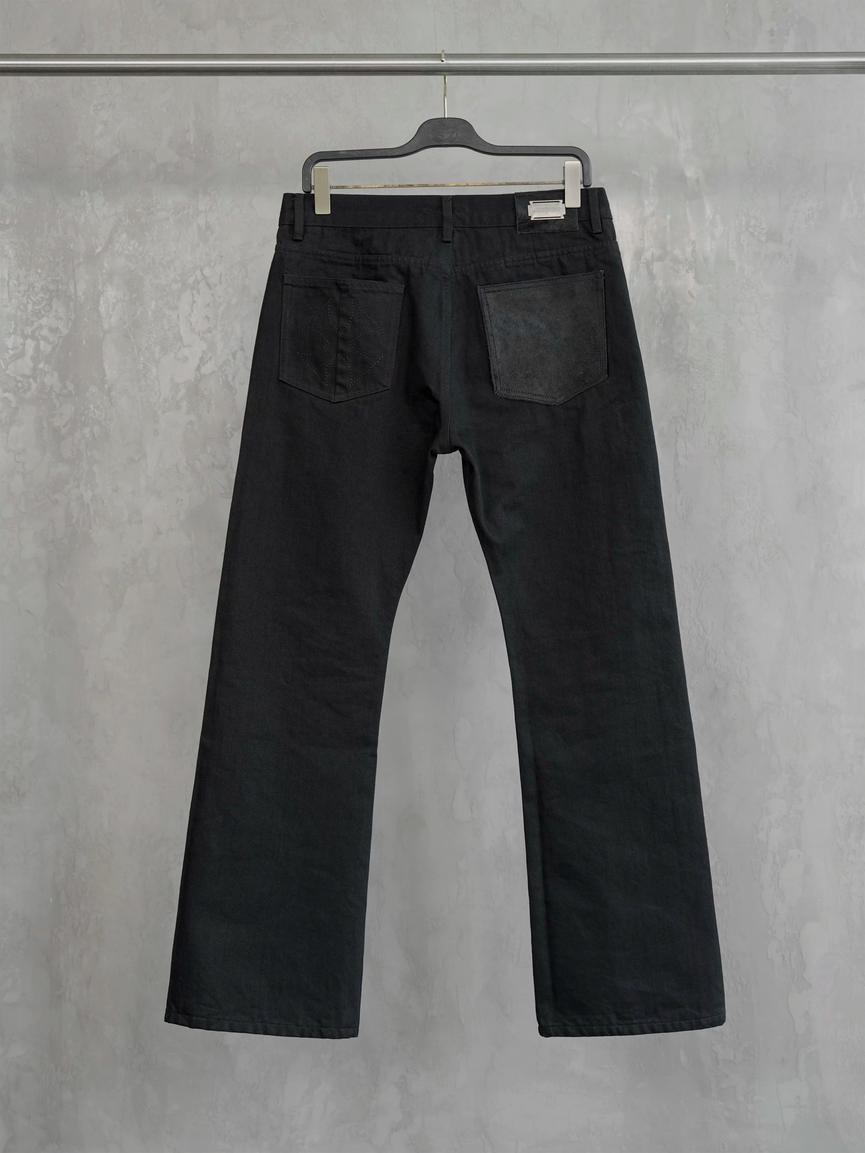 Heavy Black Boot-Cut Jeans