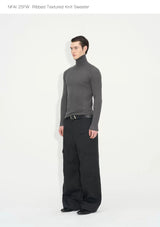 Long Sleeve Turtleneck Ribbed Knit Top